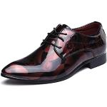 Rote Lack-Optik Business Hochzeitsschuhe & Oxford Schuhe mit Schnürsenkel aus Leder für Herren Größe 45 