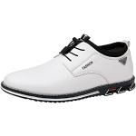 Weiße Business Plateauabsatz Derby Schuhe mit Schnürsenkel aus Filz für Herren Größe 40 für den für den Herbst 