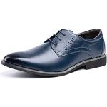Blaue Gesteppte Business Hochzeitsschuhe & Oxford Schuhe mit Schnürsenkel aus Leder atmungsaktiv für Herren Größe 39 