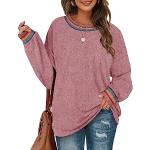 Reduzierte Rosa Langärmelige Rundhals-Ausschnitt Damensweatshirts aus Fleece mit Kapuze Größe S für den für den Winter 