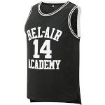 Aolapo Bel Air Jersey #14 Fresh Prince Bel Air Academy Herren Gelb Schwarz Grün Basketball Trikots Ärmellos, Schwarz, Klein