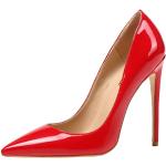 Rote Lack-Optik High Heels & Stiletto-Pumps in Schmalweite aus Lackleder für Damen Größe 38 