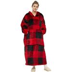 Rote Decken mit Kapuze aus Fleece für den für den Winter 