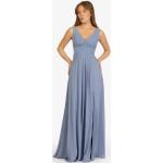 Blaue Elegante Ärmellose Apart Maxi Abendkleider rückenfrei mit Reißverschluss aus Chiffon für Damen Größe M 