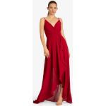 Reduzierte Rote Ärmellose Apart Maxi Lange Abendkleider mit Reißverschluss aus Chiffon für Damen 