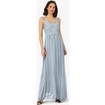 Hellblaue Ärmellose Apart Maxi Abendkleider rückenfrei mit Reißverschluss aus Chiffon für Damen Übergrößen 