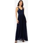 Reduzierte Marineblaue Ärmellose Apart Maxi Abendkleider rückenfrei mit Reißverschluss aus Chiffon für Damen Größe L für den für den Sommer 
