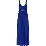 Dunkelblaue Apart V-Ausschnitt Chiffon-Abendkleider mit Reißverschluss aus Chiffon für Damen Größe L 