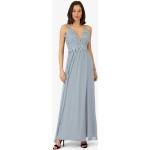 Reduzierte Hellblaue Ärmellose Apart Maxi Lange Abendkleider mit Reißverschluss aus Chiffon für Damen Übergrößen für den für den Sommer 
