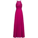 Fuchsiafarbene Apart Chiffon-Abendkleider mit Cutwork mit Reißverschluss aus Chiffon für Damen Größe M 