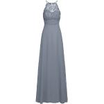 Blaue Apart Chiffon-Abendkleider mit Cutwork mit Reißverschluss aus Chiffon für Damen Größe S 