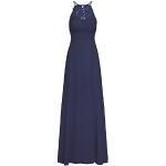 Marineblaue Apart Chiffon-Abendkleider mit Cutwork mit Reißverschluss aus Chiffon für Damen Größe S 