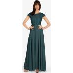 Reduzierte Grüne Kurzärmelige Apart Maxi U-Boot-Ausschnitt Lange Abendkleider aus Chiffon Handwäsche für Damen Größe S 