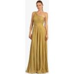 Goldene Ärmellose Apart Maxi Schulterfreie Lange Abendkleider mit Reißverschluss aus Polyester für Damen 