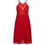 Rote Apart Spaghettiträger-Kleider mit Reißverschluss aus Chiffon für Damen Größe XS 