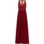 Rote Apart Maxi Lange Abendkleider mit Glitzer mit Reißverschluss aus Chiffon für Damen Größe XS 