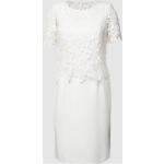 Reduzierte Offwhitefarbene Blumenmuster Mini Kurze Brautkleider aus Polyester für Damen Größe XS für die Braut 