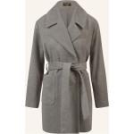 Reduzierte Graue Elegante Apart Maxi Trenchcoats lang aus Wolle für Damen Größe M für den für den Winter 