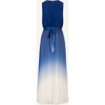 Reduzierte Blaue Elegante Ärmellose Apart Maxi Chiffon-Abendkleider mit Reißverschluss aus Chiffon für Damen Größe L für Partys 