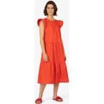 Reduzierte Orange Casual Apart Sommerkleider mit Knopf aus Baumwolle enganliegend für Damen Größe XS für den für den Sommer 