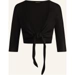 Schwarze Elegante Langärmelige Apart Strickboleros aus Baumwolle für Damen Größe L 