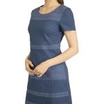 Blaue Kurzärmelige Apart Taillierte Kleider mit Reißverschluss für Damen Größe L 