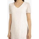 Weiße Kurzärmelige Apart Mini V-Ausschnitt Kurze Abendkleider mit Reißverschluss für Damen Größe XXL 