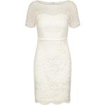 Weiße Kurzärmelige Apart Mini Kurze Abendkleider mit Reißverschluss für Damen Größe XXL 