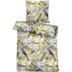 Gelbe Bio Nachhaltige Satinbettwäsche mit Vogel-Motiv aus Baumwolle 155x220 