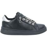 Schwarze Apepazza Sneaker mit Strass mit Strass mit Reißverschluss aus Leder für Kinder Größe 32 