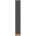 Anthrazitfarbene Held Möbel Küchenhochschränke aus Metall Breite 150-200cm, Höhe 200-250cm, Tiefe 0-50cm 