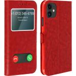 Rote iPhone 11 Hüllen Art: Flip Cases aus Kunstleder mit Sichtfenster 