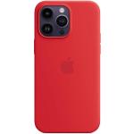 Rote Apple iPhone 14 Pro Max Hüllen Art: Soft Cases aus Silikon für kabelloses Laden 