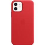 Rote Apple iPhone 12 Hüllen aus Leder für kabelloses Laden 