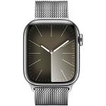 Silberne Apple Uhrenarmbänder aus Edelstahl mit Milanaise-Armband mit Edelstahlarmband 