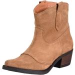 Braune Apple Of Eden Cowboy-Boots & Cowboystiefeletten ohne Verschluss aus Leder für Damen Größe 41 mit Absatzhöhe bis 3cm 