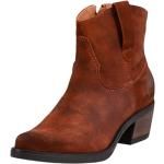 Braune Apple Of Eden Cowboy-Boots & Cowboystiefeletten ohne Verschluss aus Leder für Damen Größe 39 mit Absatzhöhe bis 3cm 