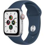Silbernes Apple Watch SE Uhrenzubehör aus Aluminium mit OLED-Zifferblatt mit LTE für Herren zum Sport 