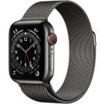 Anthrazitfarbene Apple Watch Uhrenarmbänder aus Stahl mit GPS mit Milanaise-Armband 