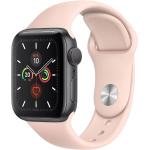 Apple Watch (Series 4) 2018 GPS + Cellular 44 mm - Rostfreier Stahl Space Grau - Sportarmband Rosa