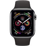 Schwarze Apple Watch Armbanduhren aus Edelstahl mit Digital-Zifferblatt mit GPS 