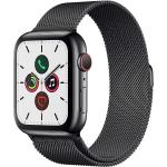 Graue Apple Watch Uhrenarmbänder aus Aluminium mit GPS mit Milanaise-Armband 