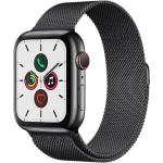 Graue Apple Watch Uhrenarmbänder aus Stahl mit GPS mit Milanaise-Armband 