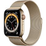 Goldene Apple Watch Uhrenarmbänder aus Gold mit GPS mit Milanaise-Armband mit Goldarmband 