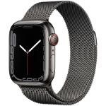 Schwarze Apple Watch Uhrenarmbänder aus Stahl mit GPS mit Milanaise-Armband 