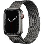 Anthrazitfarbenes Apple Watch Uhrenzubehör aus Stahl mit GPS mit Milanaise-Armband 