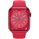 Apple Watch (Series 8) 2022 GPS 45 mm - Rostfreier Stahl Rot - Sportarmband Rot