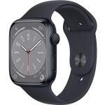 Schwarze Apple Watch Series 8 Smartwatches aus Stahl mit GPS 