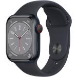 Schwarze Apple Watch Series 8 Smartwatches mit GPS 