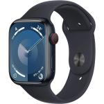Schwarze Apple Watch Series 8 Smartwatches aus Aluminium mit GPS 